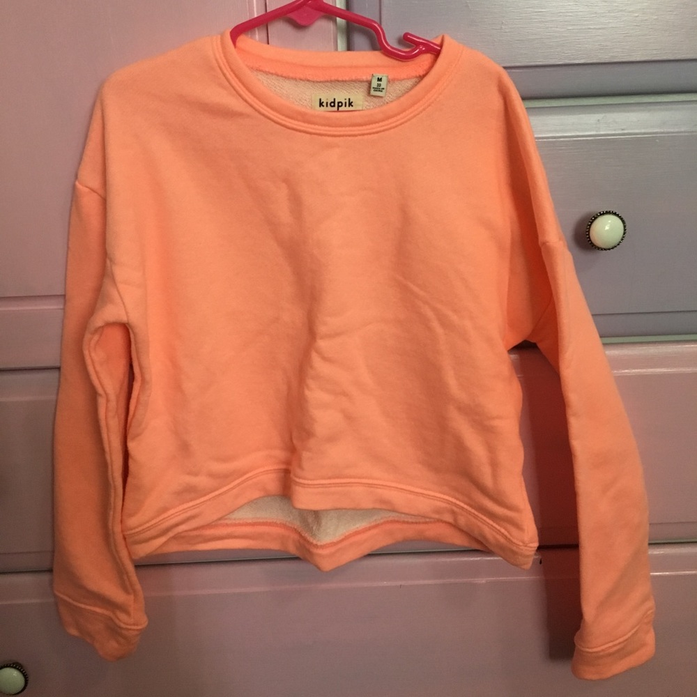 Kidpik Cropped Sweatshirt Fiery Coral Size 10 M